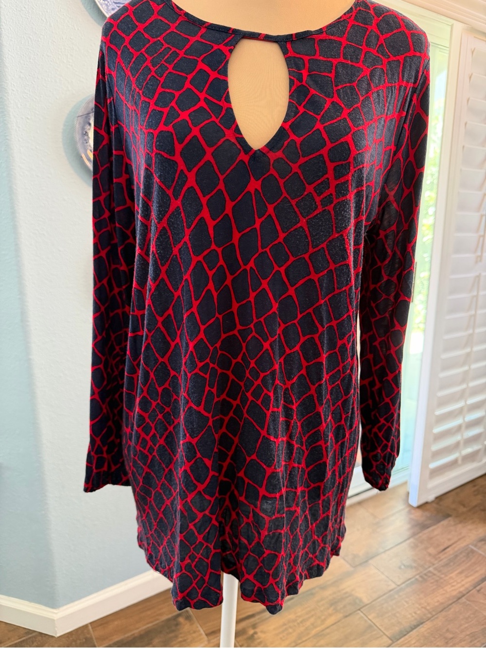 Michael Kors Navy blue Top with Red Giraffe Print